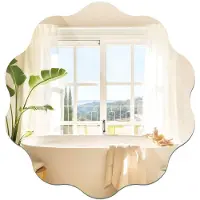 Merkloos Rahmenloser Wandspiegel, 30 cm – Gewelltes HD-Glas für Badezimmer und Flur