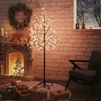 The Living Store LED-Baum mit Kirschblüten Warmweiß 120 LEDs 150 cm