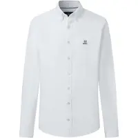 Hackett London für Herren. HM3010910 Heritage Ess Solid Oxford Hemd Weiß (S), Lässig, Baumwolle, Klassisch, Langarm