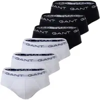Gant Slip "Slip BRIEF 6-PACK 6er Pack", Herren, Gr. XL, 6 Stk., schwarz-weiß (schwarz, weiß), Unterhosen Slip