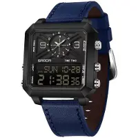 SANDA IA-41925 Herrenuhr mit analoger und digitaler Anzeige, Blau-Schwarz KP41925