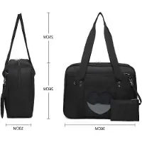 Markenlos Herztasche für Frauen - Kawaii JK Anime Handtasche für Lolita Mädchen - Schwarze Tote Bag mit Platz für tägliche Dinge, 14.2 x 4.7 x 10.2 Zoll