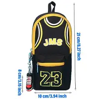Merkloos Stiftetui mit großer Kapazität, Basketball-Motiv und doppeltem Reißverschluss