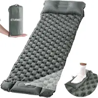 Markenlos Schlafmatte Selbstaufblasend mit Fußpumpe - Ultraleichte Campingmatte mit Kissen
