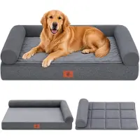GTPLAYER Hundebett – 130x105x21cm, Eierschalen-Schaumstoff mit Druckentlastung, wasserdichtes, waschbares Hundebett mit 2-in-1-Kühl-/Heizunterlage