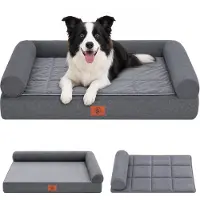 GTPLAYER Hundebett – 119x84x21cm, Eierschalen-Schaumstoff mit Druckentlastung, wasserdichtes, waschbares Hundebett mit 2-in-1-Kühl-/Heizunterlage