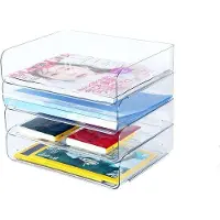 Markenlos Aufbewahrungskorb mit 4 Etagen für A4 - Transparent