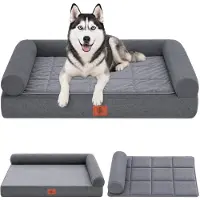GTPLAYER Hundebett – 104x64x15 cm, Eierschalen-Schaumstoff mit Druckentlastung, wasserdichtes, waschbares Hundebett mit 2-in-1-Kühl-/Heizunterlage