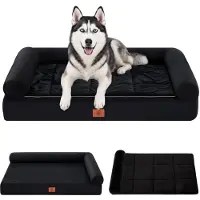 GTPLAYER Hundebett – 104x64x15 cm, Eierschalen-Schaumstoff mit Druckentlastung, wasserdichtes, waschbares Hundebett mit 2-in-1-Kühl-/Heizunterlage