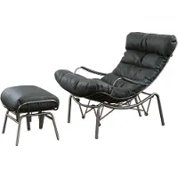 KAWOLA Relaxsessel ROWA Sessel Leder grau (B/H/T) 77x88x103 inklusive Hocker