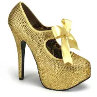 Bordello Plateau-Pumps mit Straß Teeze-04R gold Gr. 38,5