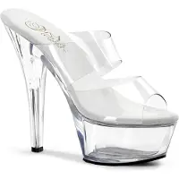 Pleaser KISS-202 Damen Sandale von , Transparent EU 44, US 14