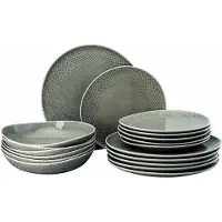 Rosenthal Set 18-tlg./Teller Junto Pearl Grey Porzellan Grau 10540-405201-28647