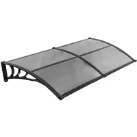 Selius Vordach für Haustür, Rauchgrau - 965 x 1987 mm - Polycarbonat - ABS-Halterungen