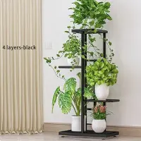 Markenlos Plantentisch - 4 Ebenen - Schwarz - 78 cm hoch