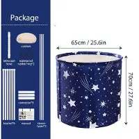 Markenlos Badewanne Tragbar - Faltbar - 70x65cm - Design Sternenhimmel - Blau