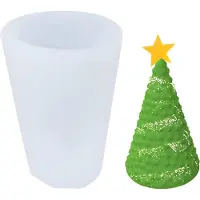 Kopper-24 Silikon Kerzenform Seifen Gussform, Tannenbaum Weihnachtsbaum, 73 x 52 mm, 35 ml