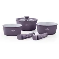 Swiss Haus SAPPHIRE Kochgeschirr-Set, 6-teilig, Violett