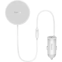 Baseus Ladegerät Mit Magsafe-Halterung 15W + Usb Typ C 25W Weiss