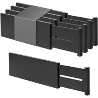 Merkloos Bamboo Ladeverteiler - 4 Stück Schwarz, Verstellbar