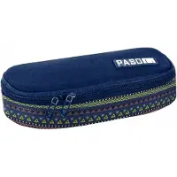 Paso Federmäppchen 18-013PC Jugend Zickzack blau