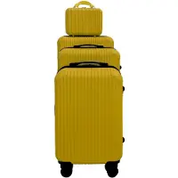 Markenlos Hartschalenkoffer Set mit 4 Teilen in Gelb
