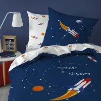 Merkloos Weltraum Bettbezug Set 135 x 200 cm für Kinder