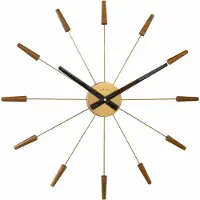 Dripio Wanduhr 58 cm geräuschlos Walnussholz Edelstahl analog