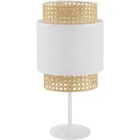 TK Lighting BOHO Tischleuchte 45 cm, Weiß/Natur, E27, Modell 6565