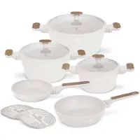 Berlinger Haus BH8324, Gemischtes Set, Weiß, Aluminium, Titan Pro, Holz, Glas