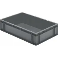 LA-KA-PE LA KA PE Transportstapelkasten grau L600xB400xH145mm Wände / Boden geschlossen PP - TK600/ 145-0