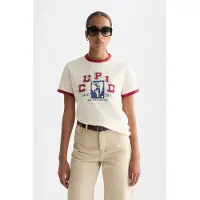 Scotch & Soda Regular-fit T-shirt With Contrast Binding Eggnog Größe: M | Hemden Outlet | Damen | Weiß