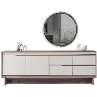 JVmoebel Kommode Moderner Stil Beige Farbe Holzrahmen Minimalistisches Design