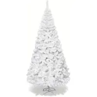 Selius Kunststoff-Weihnachtsbaum - Energiesparbaum - Weißer Weihnachtsbaum - Festlicher Baum - Weihnachtsdekoration - 213 cm hoch - 950 PVC-Zweige