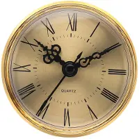 Dripio Quarz-Klokeinsatz 70 mm, rund, römische Ziffern, gold