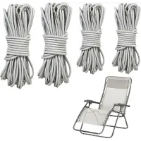 Dripio Ersatz-Gummiseile für Relaxstühle, 4 Stück, 2x2,45 m + 2x1,45 m, grau