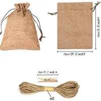 Markenlos Jutesäckchen bunt für DIY-Adventskalender, 24 Stück, mit Clips und Schnur
