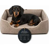 TRIBECCO Hundesofa Hundecouch Waschbar Abnehmbarer Bezug Möbelstoff XS 45x35 cm