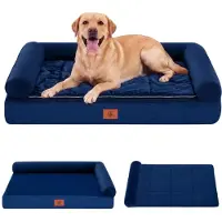 GTPLAYER Hundebett – 90x66x16 cm, Eierschalen-Schaumstoff mit Druckentlastung, wasserdichtes, waschbares Hundebett mit 2-in-1-Kühl-/Heizunterlage