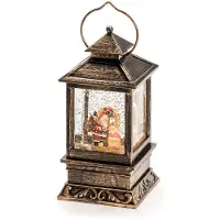OEM LED Schneelaterne mit Weihnachtsmann, 10,5x10,5x22 cm, warmweiß