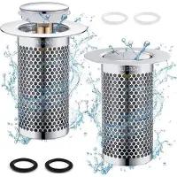Markenlos Abflussfilter 2 Stück aus Edelstahl - Pop-up Design