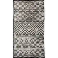Syfax Outdoor-Teppich Flachgewebe 80x150 cm Schwarz Gestreift