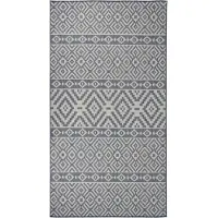 Syfax Outdoor-Teppich Flachgewebe 80x150 cm Blau Gestreift