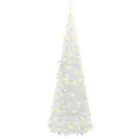 Syfax Pop-Up-Weihnachtsbaum Künstlich 200 LEDs Weiß 210 cm