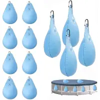 Selius 12 Stück Schwimmbadabdeckungs-Gewichte mit Wassersack (hellblau), wasserdicht und langlebig