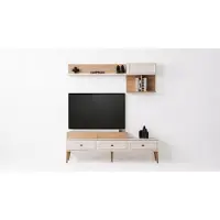 Xl Moebel Gmbh TV Wohnwand Alacati Landhaus Weiß Elegant Wohnzimmer Set Möbel