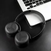 Markenlos Professionelle Ersatz-Ohrpolster für kabellose Bluetooth-Kopfhörer, weiche, einfach zu installierende Kunstleder-Earpads - Schwarz
