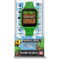Accutime MIN4045 Kinder Smartwatch Kinderuhr mit Selfie Kamera Foto und Video Stoppuhr 6 Spiele 3 Hintergründe 10 Zifferblätter Diktiergerät Uhr Wecker Minecraft