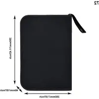 Markenlos Stilvolle schwarze Füllfederhalter Etui Organizer aus Oxford-Stoff mit Innenreißverschluss und 72 Fächern für Füllfederhalter und Büromaterialien