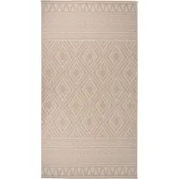 Syfax Outdoor-Teppich Flachgewebe 80x150 cm Braun Gestreift